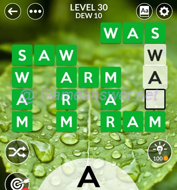 Wordscapes Level 30 Answers [ + Bonus Words ] GameAnswer