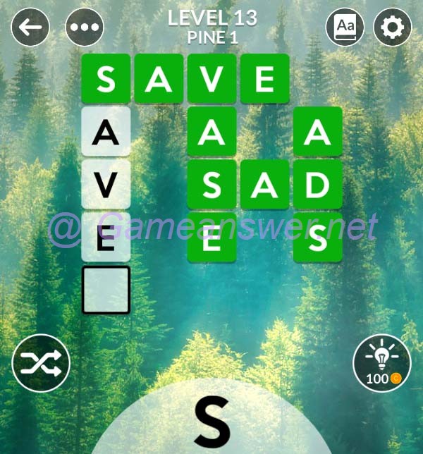 Wordscapes Level 13 Answers [ + Bonus Words ] GameAnswer