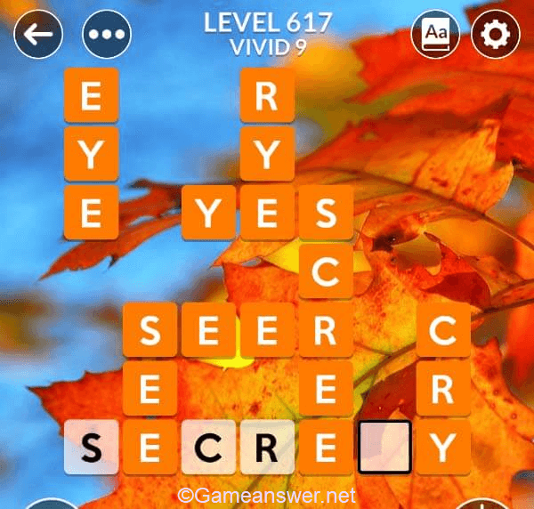Wordscapes Level 617 Answers [ + Bonus Words ] - GameAnswer