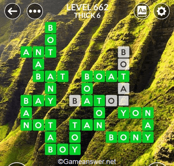 Wordscapes Level 662 Answers [ + Bonus Words ] - GameAnswer